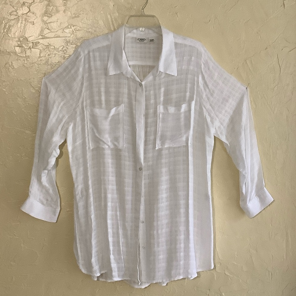 Cato Classic White Button-Down Shirt
